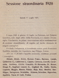Consiglio Provinciale - Sessione Straordinaria 1920